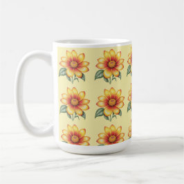 Caneca De Café Flor Laranja