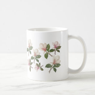 Caneca De Café Flor magnólia vintage floral. Clássico, elegante.