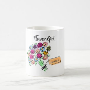 Caneca De Café Flor Menina Personalizada Flores