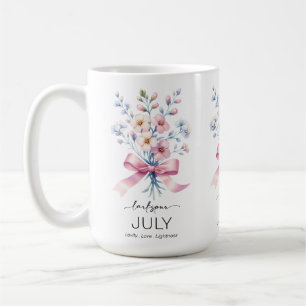 Caneca De Café Flor Mês de Nascimento Linda/Julho/