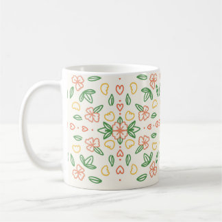 Caneca De Café Flor Mosaico Mug
