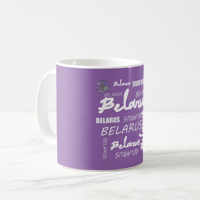 Caneca De Café Flor Nacional do Corno da Bielorrússia (Frente Esquerda)