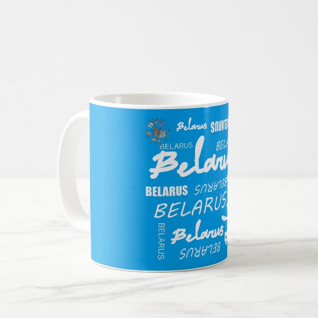 Caneca De Café Flor Nacional do Corno da Bielorrússia (Frente Esquerda)