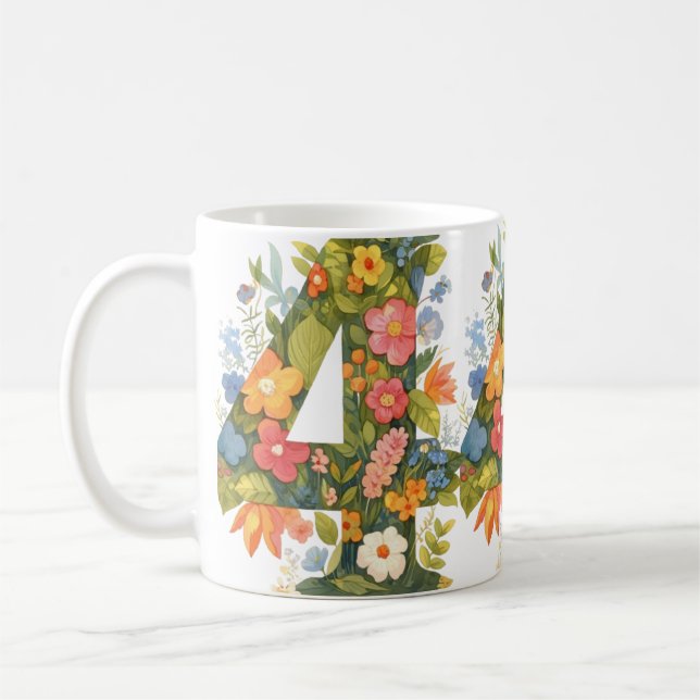 Caneca De Café Flor Número quatro (Esquerda)