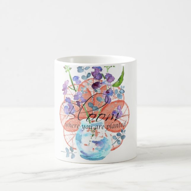 Caneca De Café Flor onde você é plantado (Centro)