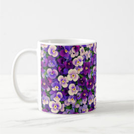 Caneca De Café Flor Pansível Roxo