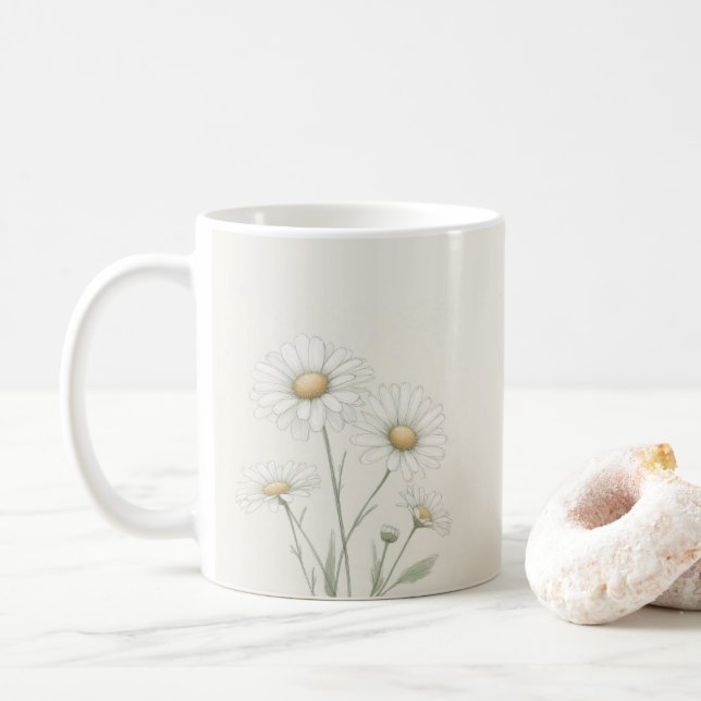 Caneca De Café Flor personalizada de margarida (Com Donut)