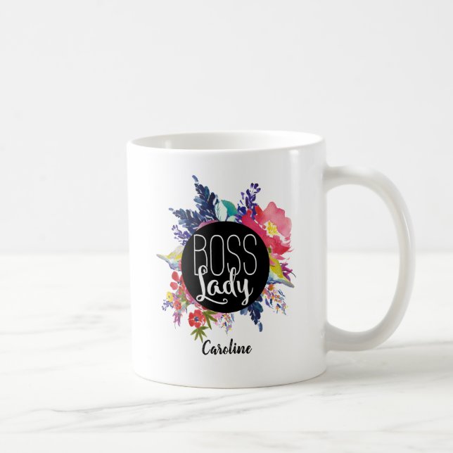Caneca De Café Flor personalizada Lady Boss MUG (Direita)