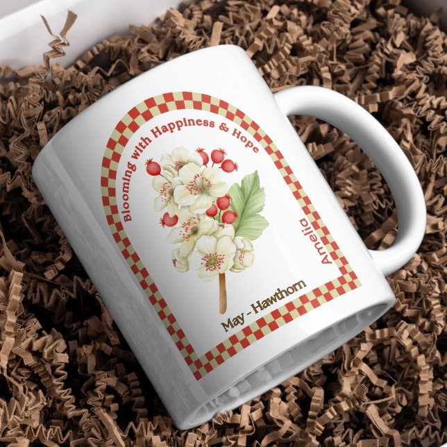 Caneca De Café Flor Personalizado do Mês de Nascimento (Criador carregado)