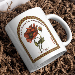 Caneca De Café Flor Personalizado do Mês de Nascimento de Agosto
