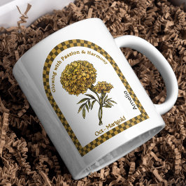 Caneca De Café Flor Personalizado do Mês de Nascimento de Outubro