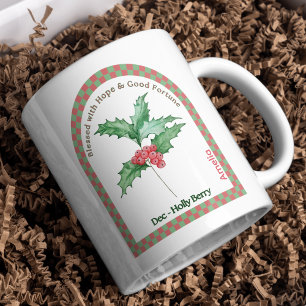 Caneca De Café Flor Personalizado do Mês de Nascimento do Dezembr