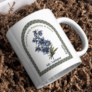 Caneca De Café Flor Personalizado do Mês de Nascimento do Julho
