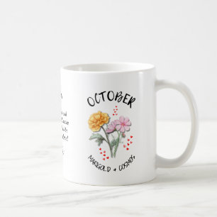 Caneca De Café Flor Pessoal de Nascimento de OUTUBRO Cristã Perso