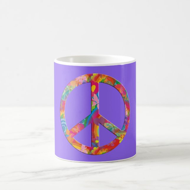 Caneca De Café Flor Power Peace | lila (Centro)