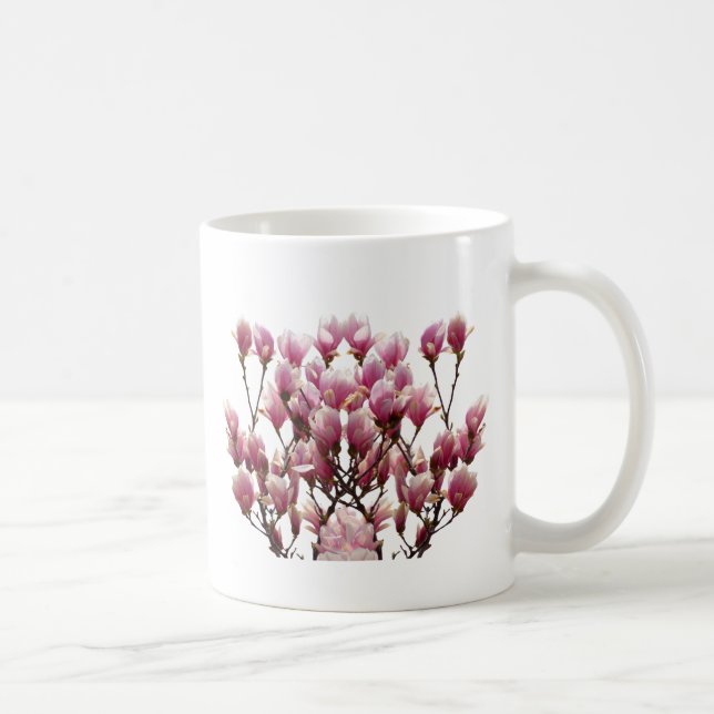 Caneca De Café Flor-Primavera de-Magnolias Rosa (Direita)
