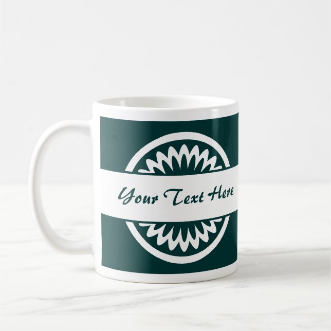 Caneca De Café Flor redondo - Verde escuro (Esquerda)