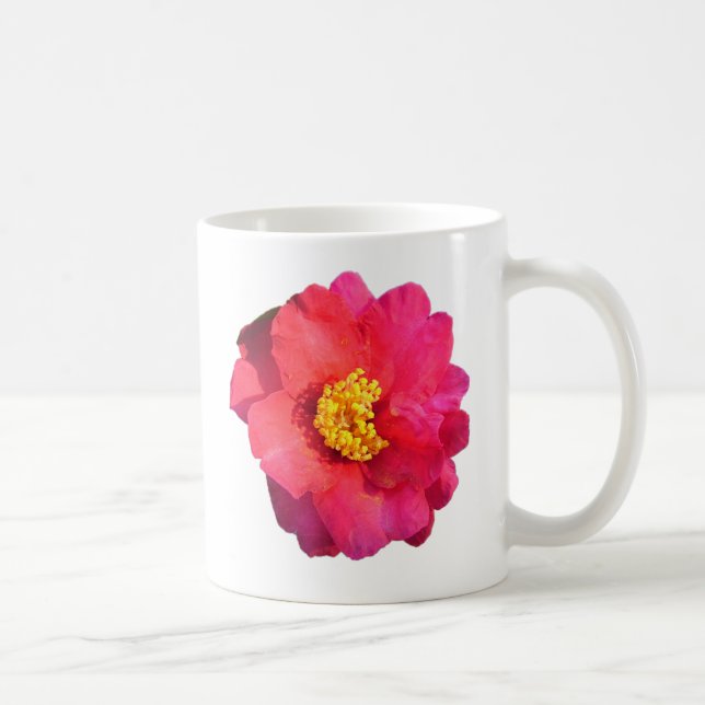 Caneca De Café flor rosa da camellia (Direita)