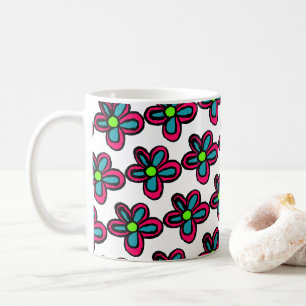 Caneca De Café Flor Rosa Fofo