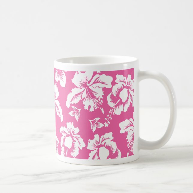 Caneca De Café Flor Rosa Havaiana (Direita)