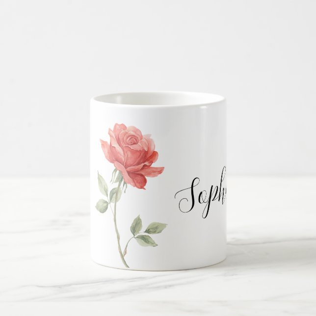 Caneca De Café Flor Rosa Vermelha Bonita (Centro)