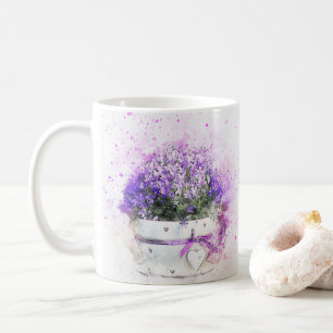 Caneca De Café Flor Roxa