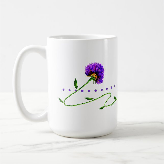 Caneca De Café Flor Roxa Em Uma Trepadeira (Esquerda)