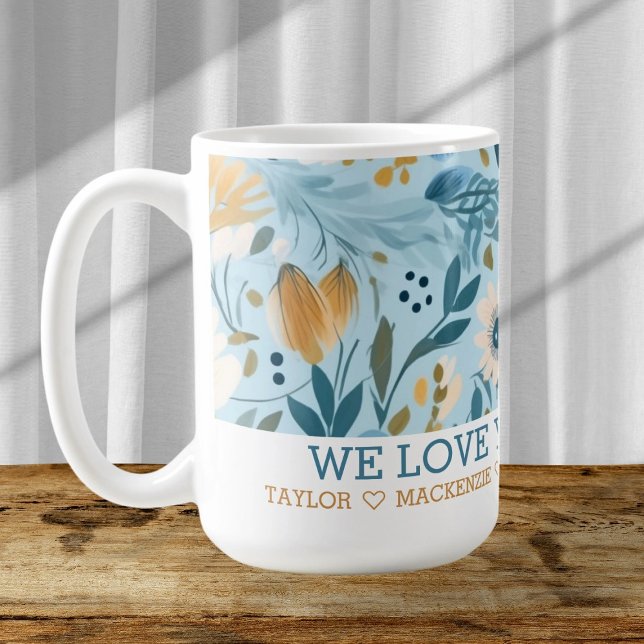 Caneca De Café Flor Selvagem Personalizada Adicionar Seu Próprio  (Personalized Wild Flower Add Your Own Text Coffee Mug by Ricaso. Easy to customize gift ideas)