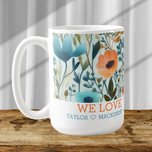 Caneca De Café Flor Selvagem Personalizada Adicionar Seu Próprio