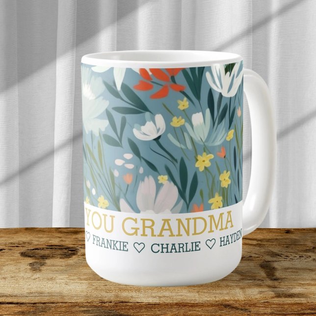 Caneca De Café Flor Selvagem Personalizada Adicionar Seu Próprio  (Personalized Wild Flower Add Your Own Text Coffee Mug by Ricaso. Easy to customize gift ideas)