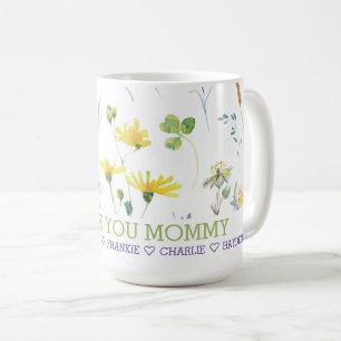 Caneca De Café Flor Selvagem Personalizada Adicionar Seu Próprio