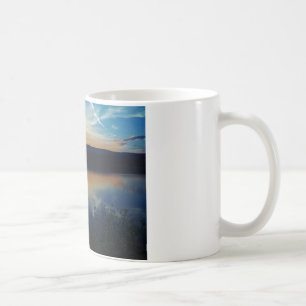 Caneca De Café Flor selvagem, pôr de sol azul
