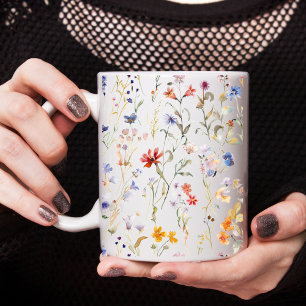 Caneca De Café Flor silvestre de coloração aquosa