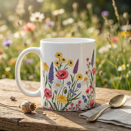 Caneca de Café Flor Silvestre: Floral Botânica Vin