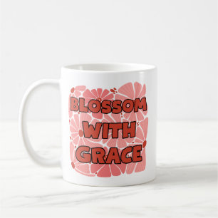 Caneca De Café flor silvestre rosa florescer com graça