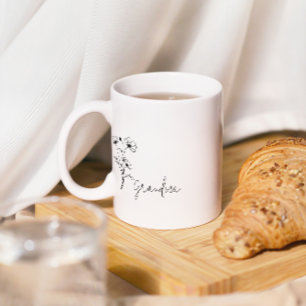 Caneca De Café Flor Simples, Vovó Mug
