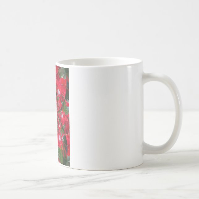 Caneca De Café Flor Vermelha Natural Febre Branca Caleidoscópio A (Direita)