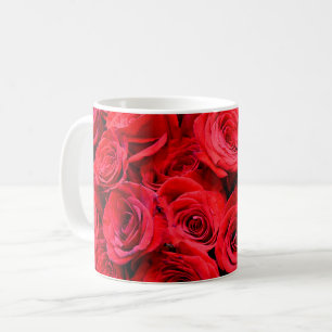 Caneca De Café Flor vermelho-Rosa vermelha Elegante