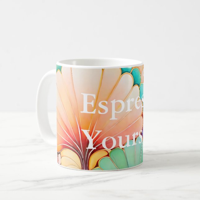 Caneca De Café Flora 6 Floral Pastel Classic Mug (Frente Esquerda)