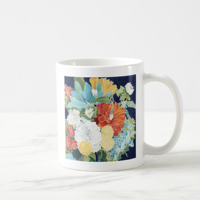 Caneca De Café Florais da meia-noite III (Direita)