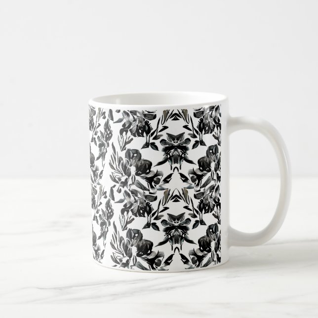 Caneca De Café Florais monocromáticos - Mug (Direita)