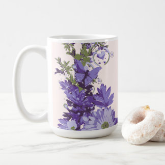 Caneca De Café Florais Violeta  