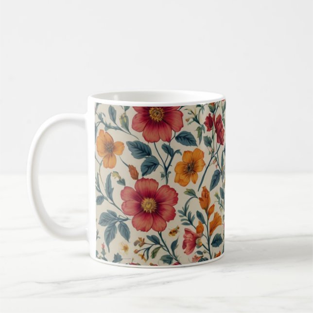 caneca de café floral (Esquerda)