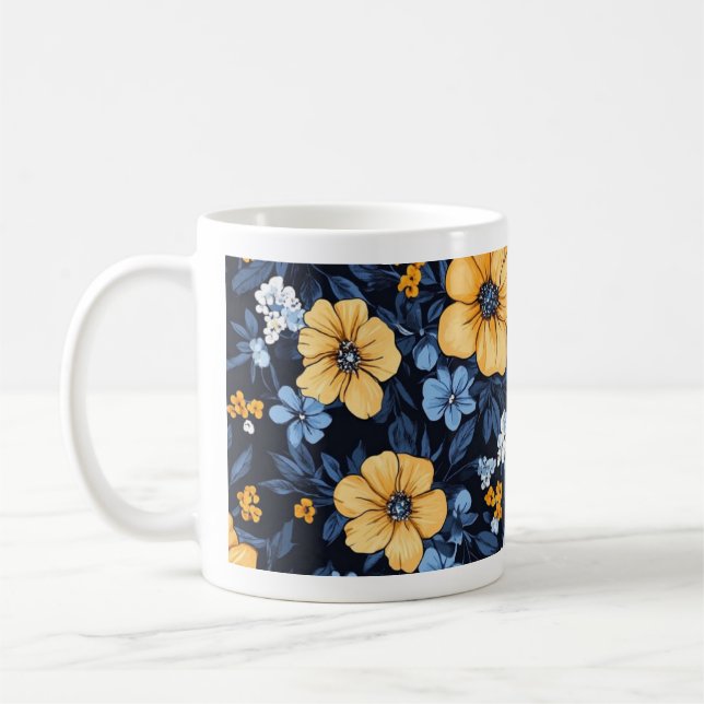Caneca de Café Floral (Esquerda)