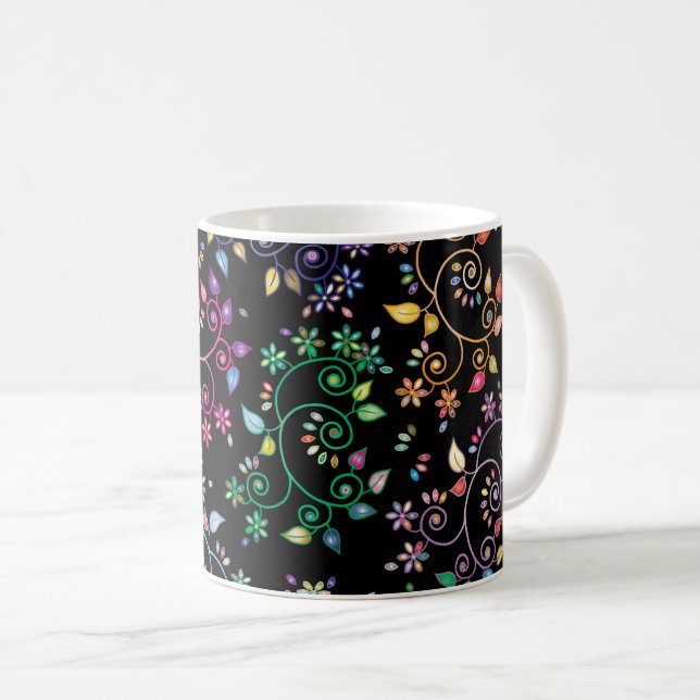 Caneca De Café floral (Frente Esquerda)