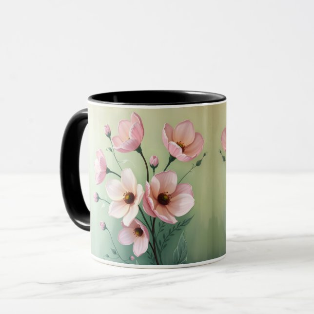 Caneca de café floral (Frente Esquerda)