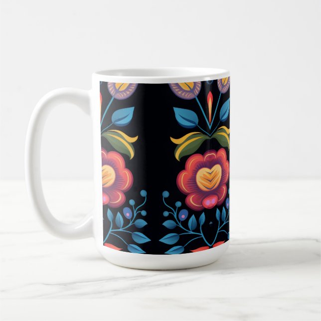 Caneca De Café floral (Esquerda)