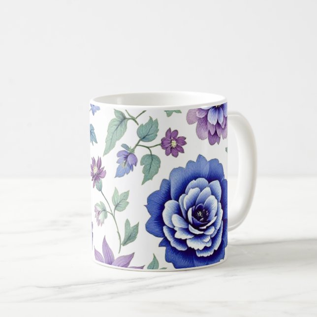 Caneca De Café Floral (Frente Esquerda)