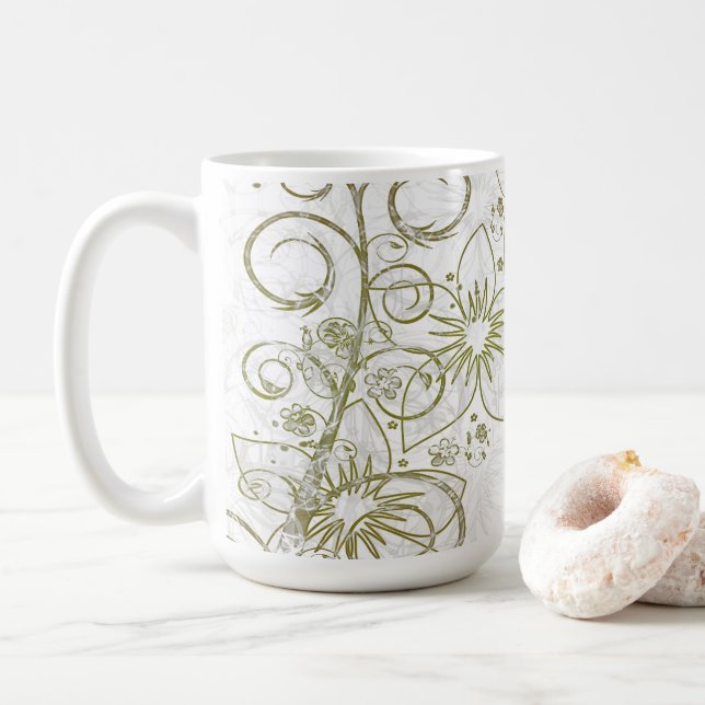 Caneca De Café Floral, 473 ml (Com Donut)