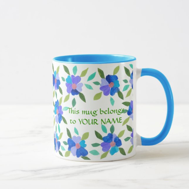 Caneca de café floral a personalizar (Direita)